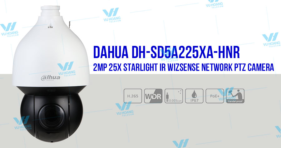 Bán camera IP Speed Dome 2MP DAHUA DH-SD5A225XA-HNR giá rẻ
